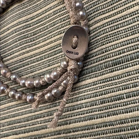 Chan Luu soft grey pearl metallic cord naked wrap adjustable bracelet - Picture 6 of 13
